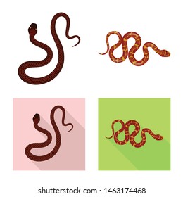Vector design of mammal and danger symbol. Collection of mammal and medicine stock symbol for web.