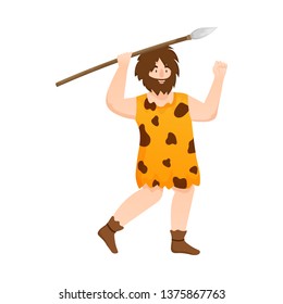 Vector design of man and caveman logo. Set of man and hunter vector icon for stock.