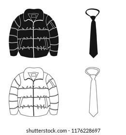 Vector design of man and clothing icon. Set of man and wear stock symbol for web.