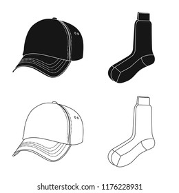 Vector design of man and clothing icon. Set of man and wear stock vector illustration.