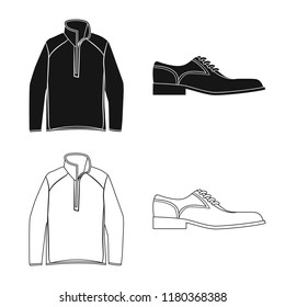 Vector design of man and clothing icon. Collection of man and wear vector icon for stock.