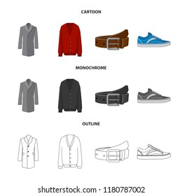 Vector design of man and clothing icon. Set of man and wear vector icon for stock.