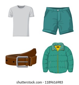 Vector design of man and clothing icon. Set of man and wear stock symbol for web.
