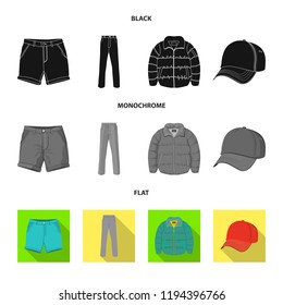 Vector design of man and clothing icon. Collection of man and wear vector icon for stock.