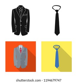 Vector design of man and clothing icon. Set of man and wear stock vector illustration.