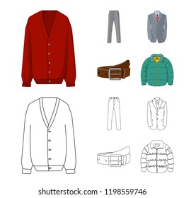Vector design of man and clothing icon. Collection of man and wear stock vector illustration.