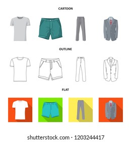Vector design of man and clothing icon. Set of man and wear vector icon for stock.