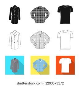 Vector design of man and clothing icon. Set of man and wear vector icon for stock.