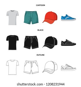 Vector design of man and clothing icon. Collection of man and wear stock vector illustration.