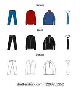 Vector design of man and clothing icon. Collection of man and wear vector icon for stock.