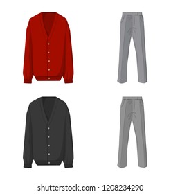 Vector design of man and clothing icon. Collection of man and wear stock vector illustration.
