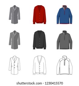 Vector design of man and clothing icon. Set of man and wear vector icon for stock.