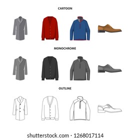 Vector design of man and clothing icon. Collection of man and wear stock symbol for web.