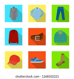 Vector design of man and clothing icon. Set of man and wear vector icon for stock.