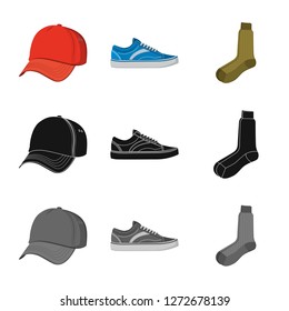Vector design of man and clothing icon. Set of man and wear vector icon for stock.