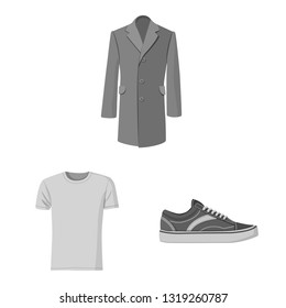 Vector design of man and clothing icon. Collection of man and wear vector icon for stock.