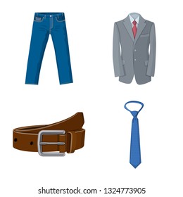 Vector design of man and clothing icon. Collection of man and wear stock symbol for web.