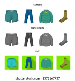 Vector design of man and clothing icon. Set of man and wear vector icon for stock.