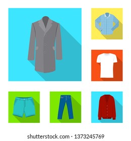 Vector design of man and clothing icon. Set of man and wear stock vector illustration.