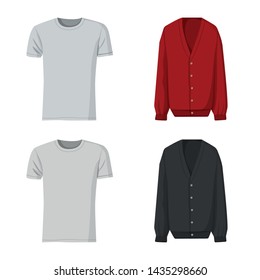 Vector design of man and clothing icon. Set of man and wear vector icon for stock.