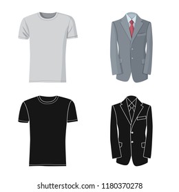 Vector design of man and clothing logo. Set of man and wear stock vector illustration.