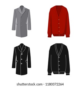 Vector design of man and clothing logo. Collection of man and wear vector icon for stock.