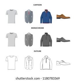 Vector design of man and clothing logo. Set of man and wear vector icon for stock.