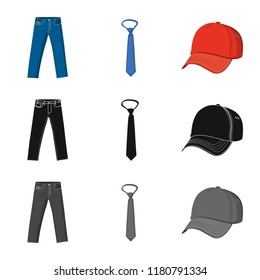 Vector design of man and clothing logo. Collection of man and wear stock vector illustration.
