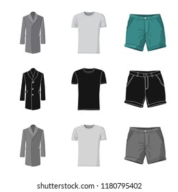 Vector design of man and clothing logo. Collection of man and wear stock vector illustration.