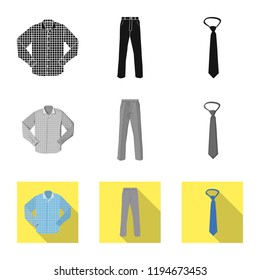 Vector design of man and clothing logo. Collection of man and wear vector icon for stock.