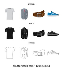 Vector design of man and clothing logo. Set of man and wear stock vector illustration.
