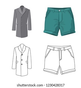 Vector design of man and clothing logo. Collection of man and wear stock vector illustration.