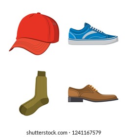Vector design of man and clothing logo. Collection of man and wear stock symbol for web.