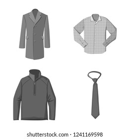 Vector design of man and clothing logo. Set of man and wear vector icon for stock.