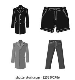 Vector design of man and clothing logo. Collection of man and wear stock symbol for web.