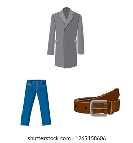 Vector design of man and clothing logo. Collection of man and wear stock vector illustration.
