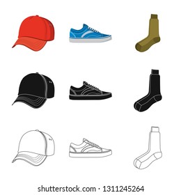 Vector design of man and clothing logo. Collection of man and wear vector icon for stock.