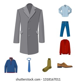 Vector design of man and clothing logo. Set of man and wear stock vector illustration.