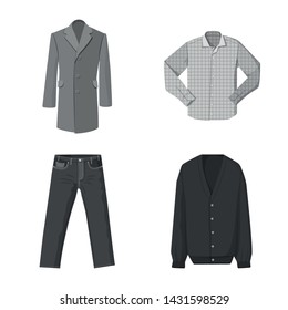 Vector design of man and clothing logo. Collection of man and wear stock symbol for web.