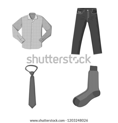 Vector design of man and clothing logo. Set of man and wear vector icon for stock.