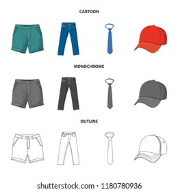Vector design of man and clothing sign. Collection of man and wear stock vector illustration.