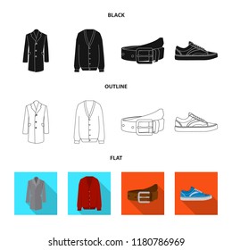Vector design of man and clothing sign. Collection of man and wear stock symbol for web.