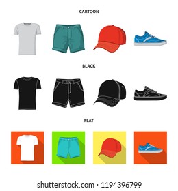 Vector design of man and clothing sign. Collection of man and wear stock vector illustration.