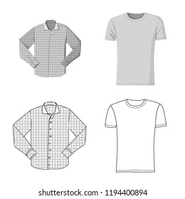 Vector design of man and clothing sign. Collection of man and wear stock symbol for web.