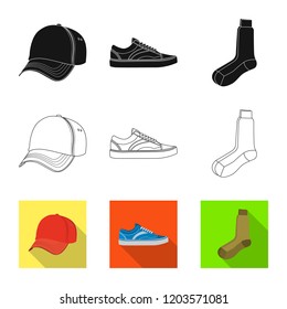 Vector design of man and clothing sign. Collection of man and wear vector icon for stock.