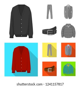 Vector design of man and clothing sign. Collection of man and wear vector icon for stock.