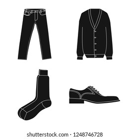 Vector design of man and clothing sign. Collection of man and wear stock vector illustration.