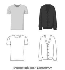 Vector design of man and clothing sign. Collection of man and wear stock vector illustration.