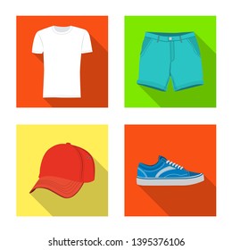 Vector design of man and clothing sign. Collection of man and wear stock vector illustration.