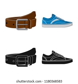 Vector design of man and clothing symbol. Collection of man and wear stock vector illustration.